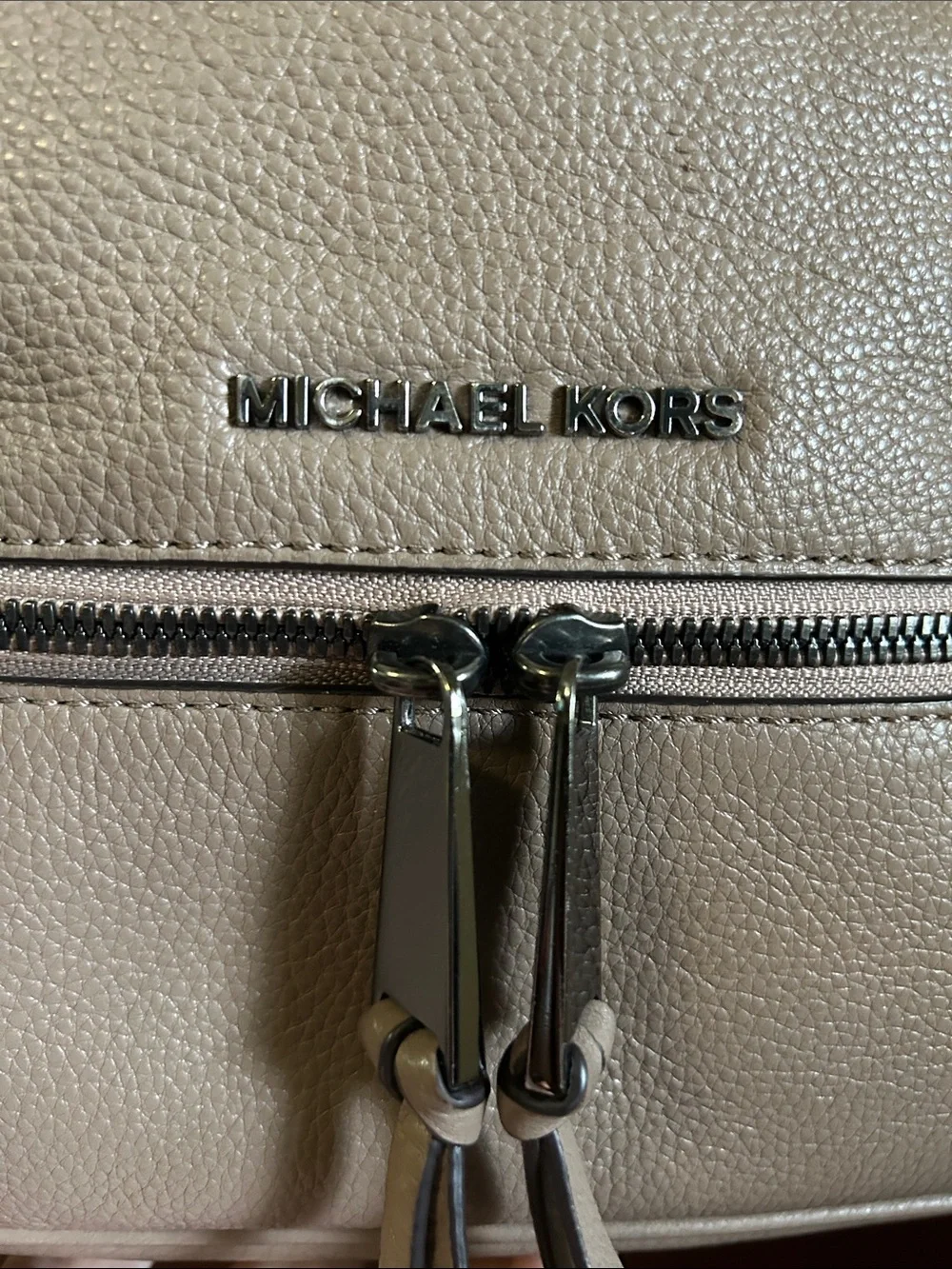 Michael Kors Pebbled Leather Backpack in Taupe
